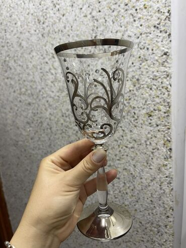 Qədəhlər: Qədəhlər, rəng - Gümüşü, Şüşə, 12 ədədli dəst, Fransa — 3