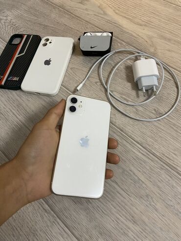 киндл бишкек: IPhone 11, Колдонулган, 64 ГБ, Ак, Кулакчындар, 92 %