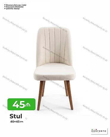 Məhsul: Stul Ölçü: 40×45 sm - Yumşaq oturacaq və dik, şaquli lalafo.az -da Məhsul: Stul Ölçü: 40×45 sm - Yumşaq oturacaq və dik, şaquli