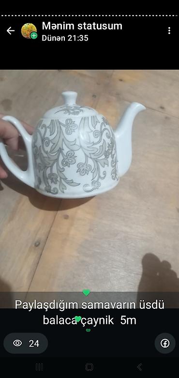 Qab-qacaq və mətbəx ləvazimatları: Çay dəsti, rəng - Ağ, Şüşə — 3