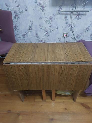 acılıb yığılan stol: Yığcam qatlanabilən masa - Material: ağac teksturalı MDF/LDSP səth — 3