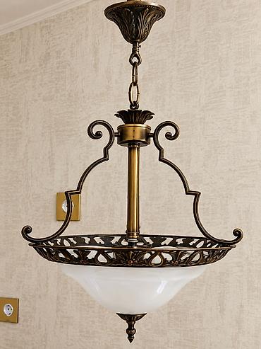 taxta tavan modelleri: Çılçıraq, 2 lampa, Metal — 1