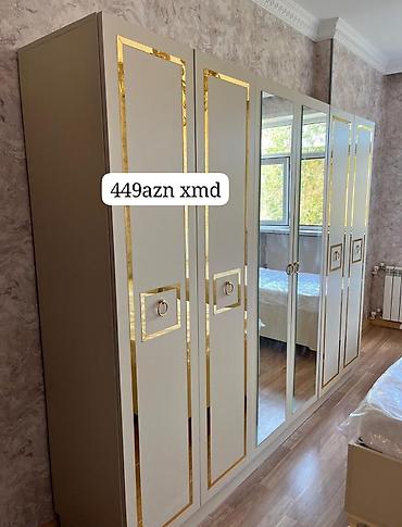 skaf islenmis: Yeni, 6 qapı, Güzgülü, Bej, Açılan, Düz dolab — 1