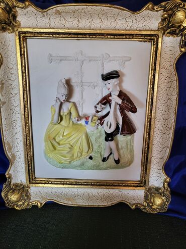 Anticelulit masažeri: Barokna figura u drvenom ramu iz 70ih. Figura gipsana je bez — 14