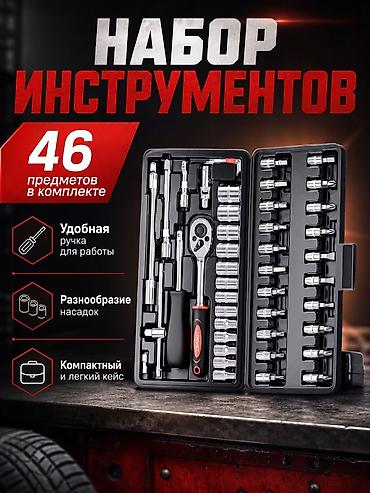 Набор инструментов 46 в 1 в компактном пластиковом кейсе. Состав: -