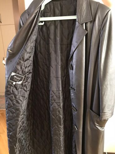 Рубашки: Qara uzun dəri palto - Material: orijinal dəri xarici hissə, içi