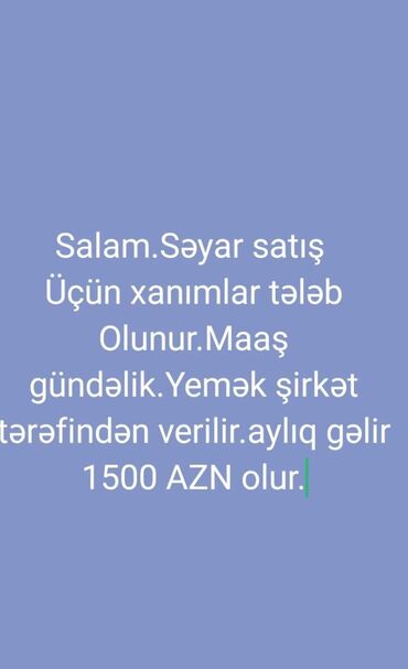 Taksi, logistika, çatdırılma: Təcili Xanımlar vakansiya
