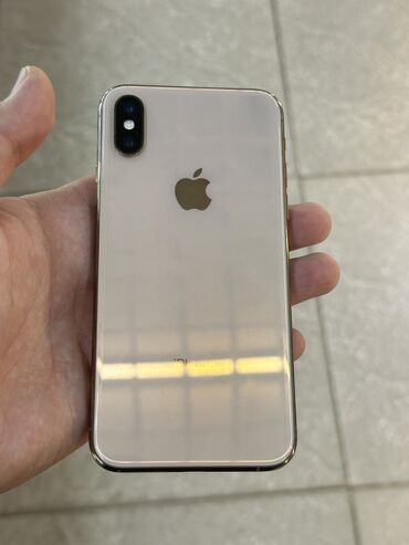 Apple iPhone: IPhone Xs, Б/у, 256 ГБ, Золотой, Защитное стекло, Чехол, 100 %