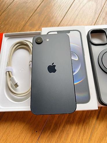 sim 20 qepik gondermek: IPhone 16e, 128 GB, Black Titanium, Barmaq izi — 1