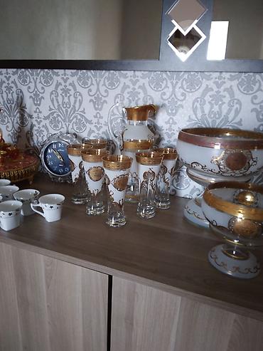 Qab-qacaq və mətbəx ləvazimatları: Çay dəsti, rəng - Qızılı, Farfor — 2
