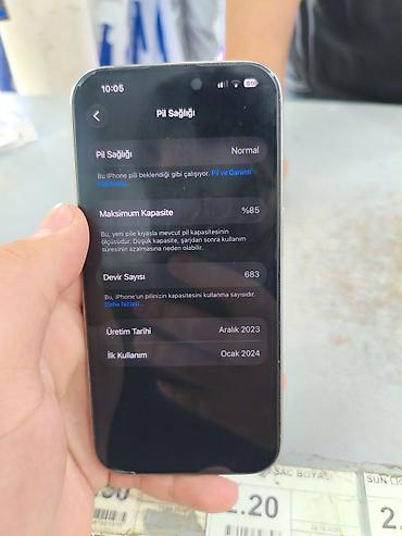 iphone satilir: IPhone 15 Pro, 128 GB, Natural Titanium, Simsiz şarj, Face ID — 5