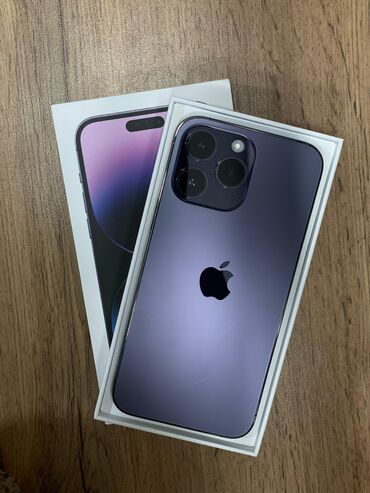 Apple iPhone: IPhone 14 Pro Max, Б/у, 256 ГБ, Deep Purple, Зарядное устройство, Защитное стекло, Чехол, 84 %