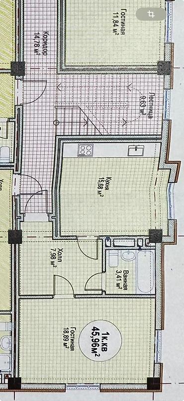 малосемейка: 1 комната, 46 м², Кара-Жыгач ж/м Малосемейка, 2 этаж, Свежий ремонт — 2