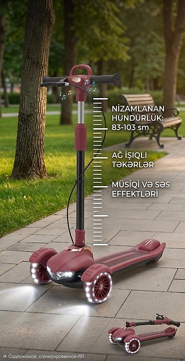 Samokatlar: Əla keyfiyyətli, qatlanan üçtəkərli uşaq samokatı - Rul hündürlüyü — 5