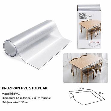 plastični stolovi: KMT Prozirni srebrno roze stolnjak 3283126 Proziran PVC stolnjak sa — 1