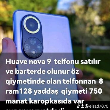 huawei honor 2: Huawei Nova 9, 128 GB, rəng - Mavi, İki sim kartlı