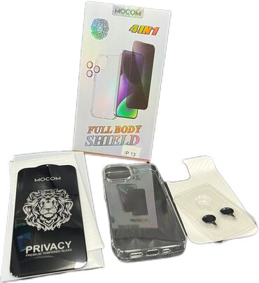 iphone se kabro: Mocom 4İN1 İphone 13 1.privacy glass 2.kamera glass 3.carbon vinil