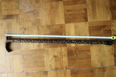 Ходунки, костыли, трости, роллаторы: Трость для опоры (палочка) резная, натуральное дерево крепкая — 24