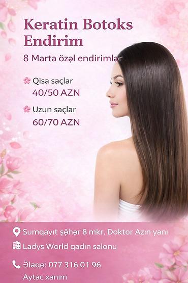 ady elaqe: Qadın saç ustaları | Keratin — 1