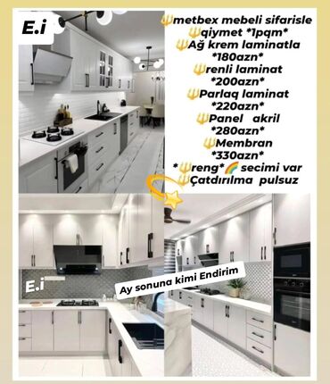 metbex mebelleri sifarisi: Metbex mebelleri sifarisle istenilen reng ve olcude. 180 aznden