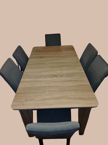 Masa və oturacaq dəstləri: Qonaq otağı üçün, İşlənmiş, Açılan, Kvadrat masa, 6 stul
