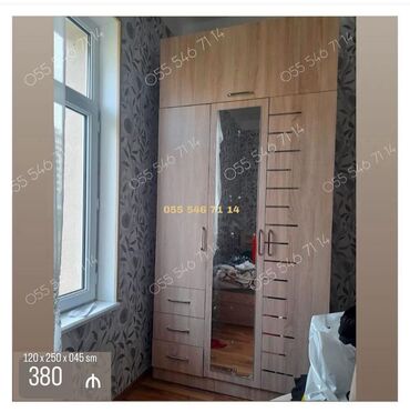 Dolablar: Yeni, 3 qapılı Düz dolab, Qarderob, paltar dolabı