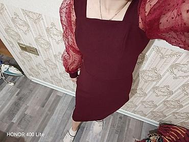 qəd: Bordo rəngli elegant qadın donu - Model: Bədənə oturan qələm kəsimli — 1
