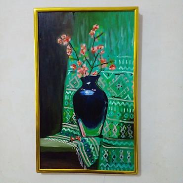 qoyun şəkili: Rəsm lövhələri – orijinal əl işləri, qızılı çərçivə ilə 17x34 sm — 4
