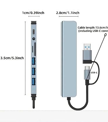 thunderbolt display: Многофункциональный USB‑C/USB‑A хаб 8‑в‑1 Компактный алюминиевый — 3