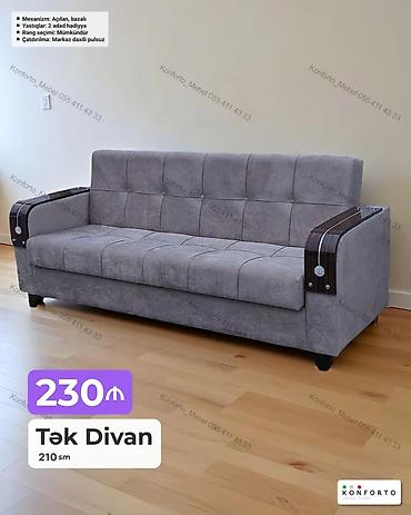 Divanlar: Tək Divan – 210 sm - Açılan, bazalı mexanizm: asanlıqla yataq — 1
