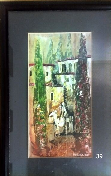 Şəkillər, tablolar: Istedadli ressam Mahmudzadenin 1999-cu ilde yaratdigi "Baki kendleri — 24