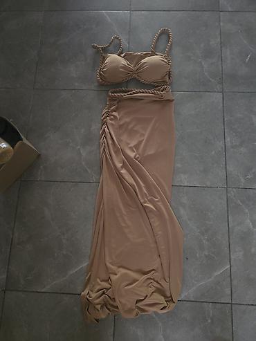 gerry weber 46: Dvodijelni komplet haljine u bež/karamel nijansi: - Gornji deo: top sa — 1
