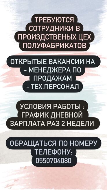 работа бишкека: Сатуу боюнча менеджер. Жаш гвардия