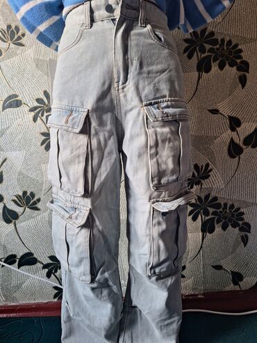 брюки штаны женские: Карго, Высокая талия, Осень-весна, S (EU 36)