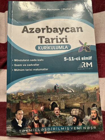 5 sinif azerbaycan tarixi metodik vesait: Azərbaycan tarixi dərslik 5-11,yeni nəşr.Qiymət:5 azn.İçi