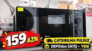 Silver markalı mikrodalğalı soba - Rəng: qara, şüşə ön panel -