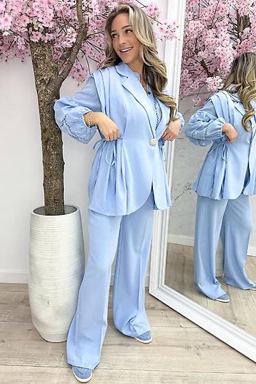 Kompleti: 🔥Ženski komplet – prsluk sako kroja + široke pantalone - Elegantan — 10