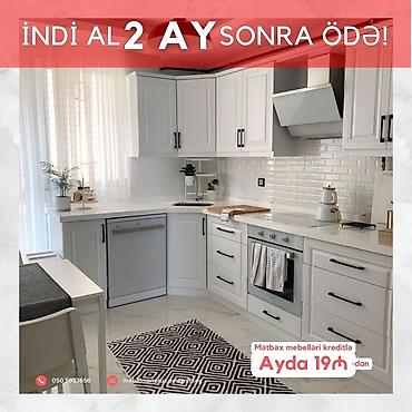 Sifarişlə mebel: Sifarişlə mətbəx dəsti, Özü çəkən petlələr, Sadə laminat, Kredit var, Pulsuz çatdırılma — 7