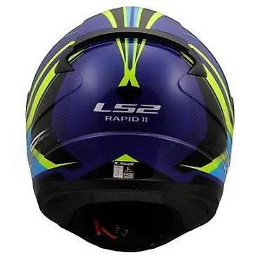 Oprema za bicikliste: LS2 Rapid II integralna kaciga – sportski dizajn, plavo/žuto/neonski — 9