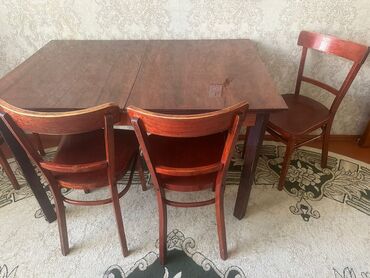 masa dəsti: Для гостиной, Б/у, Раскладной, Прямоугольный стол, 6 стульев
