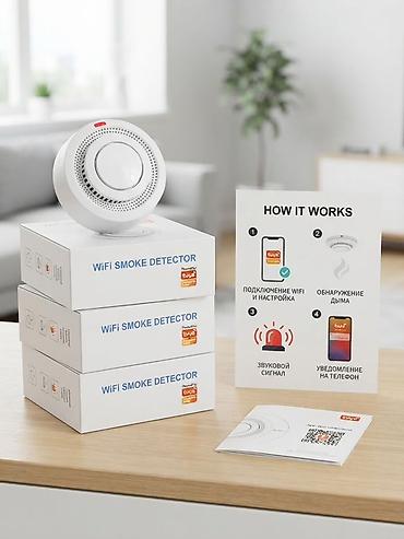 Wi‑Fi датчик дыма Tuya Описание товара Беспроводной умный датчик дыма