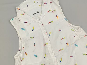 biała koszula z piórami: Sinsay, Women's blouse, L (EU 40)