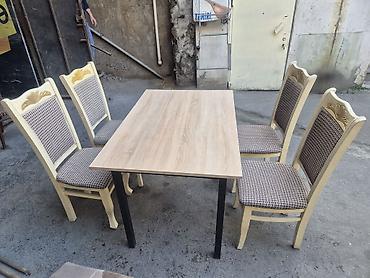 agac satilir: Mətbəx/qonaq otağı dəsti – 1 masa + 4 stul ayrı-ayrı da satılır — 2