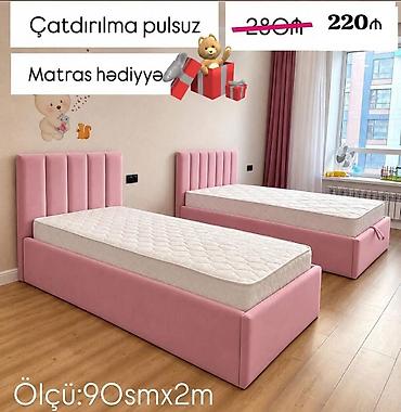 Təknəfərlik uşaq çarpayıları: Uşaq/yeni gənc otağı üçün yumşaq başlıqlı tək nəfərlik çarpayı - — 4
