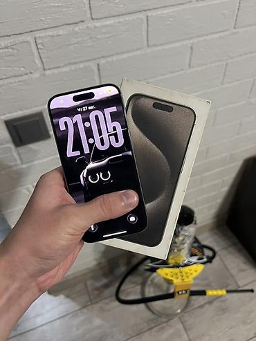 iphone cs max: IPhone 15 Pro, Б/у, 512 ГБ, Natural Titanium, Защитное стекло, Кабель, Коробка, 95 % — 1