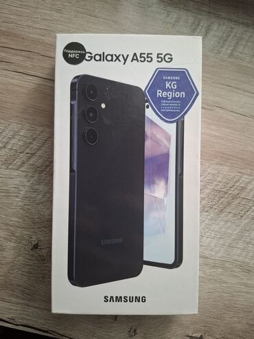 материнская плата майнинг: Samsung Galaxy A55, Колдонулган, 128 ГБ, түсү - Кара, 1 SIM, 2 SIM, eSIM