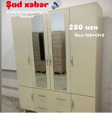 goranboy mebel salonlari: Qarderob, paltar dolabı, Yeni, 4 qapılı, Açılan, Düz dolab, Azərbaycan