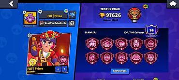 Искусство и коллекционирование: Brawl Stars hesabı – FUT | Prime - Kupa: 97,626 (maksimum 97,644) – — 1