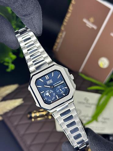 3d saat: Patek Philippe üslubunda zərif, kvadratvari bezelə sahib polad qol — 2