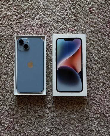 сотовый телефон fly ff247: IPhone 14, 128 ГБ, Голубой, Отпечаток пальца, Face ID